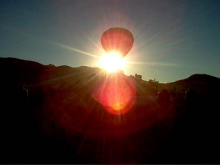  balloon floating in Mallorca 